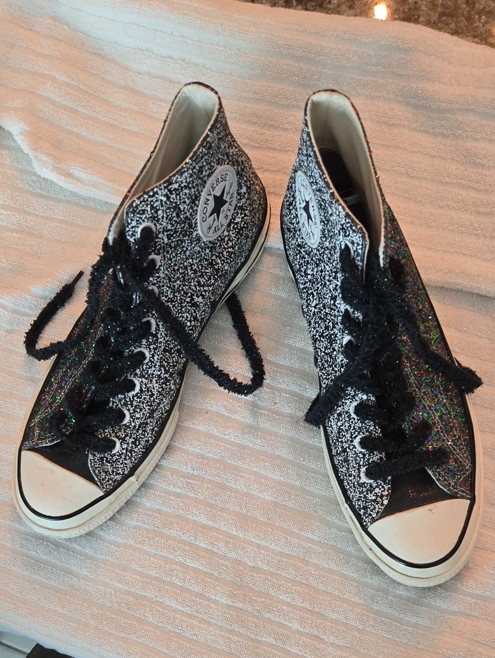 JW Anderson x Converse Chuck 70 Hi Glitter Black Multicolor 164697C Size 10.5
